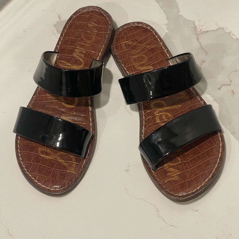 Sam Edelman Black Patent Leather Sandals